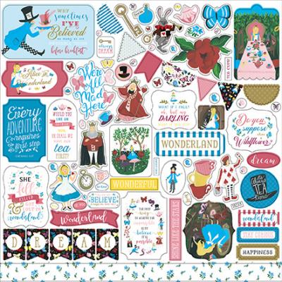 Echo Park Alice in Wonderland No. 2 Stickerbogen - Element Sticker